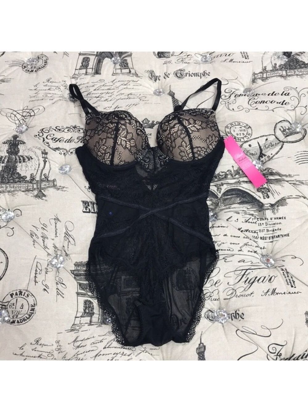 Black Fuchsia by Secret Lace Bodysuit